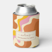 レトロ70年代 スワール幾何学 バチェロレッテパーティー 楽しい 缶クーラー (缶正面)