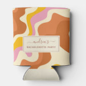 レトロ70年代 スワール幾何学 バチェロレッテパーティー 楽しい 缶クーラー (裏面)