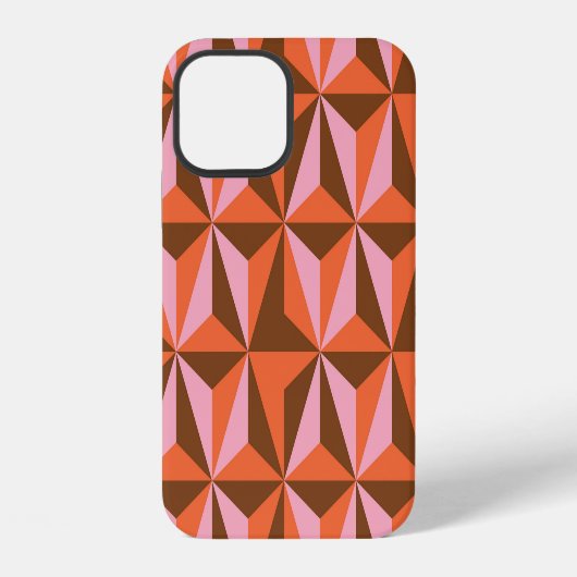 レトロ70年代 ビンテージ パターン 背景 iPhoneケース (裏面)