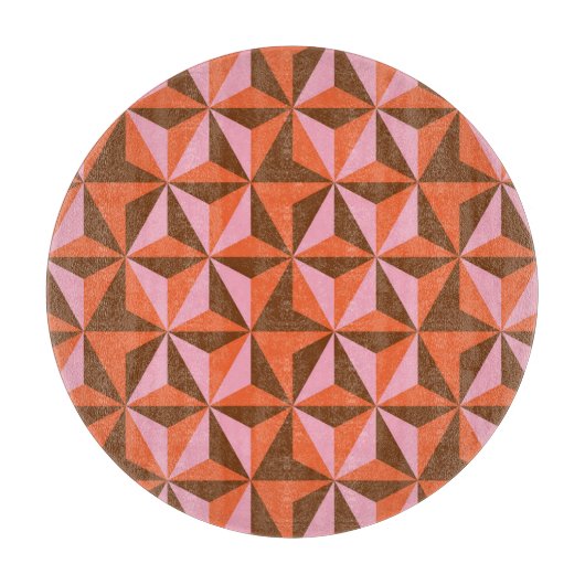 レトロ70年代：ヴィンテージパターン背景 カッティングボード (正面)