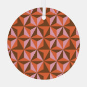 レトロ70年代:ヴィンテージパターン背景 ガラスオーナメント (裏面)