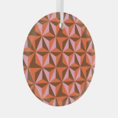 レトロ70年代:ヴィンテージパターン背景 ガラスオーナメント (正面右)