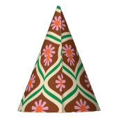 レトロ70年代：ヴィンテージ花柄 パーティーハット (裏面)