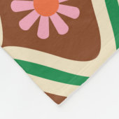 レトロ70年代：ヴィンテージ花柄 フリースブランケット (角)