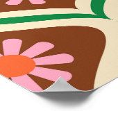 レトロ70年代：ヴィンテージ花柄 ポスター (角)