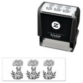 レトロ70年代 春のウサギ グラフィックデザイン セルフインキングスタンプ (インサイチュ)