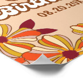 レトロ70年代Groovy Hippie花30歳の誕生日 ポスター (角)