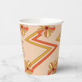 レトロ70年代Groovy Hippie花30歳の誕生日 紙コップ (左)