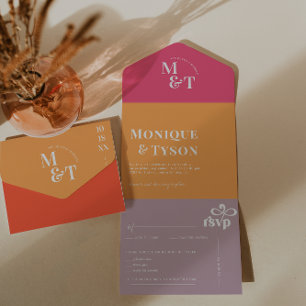 レトロ70結婚年代  オールインワン招待状