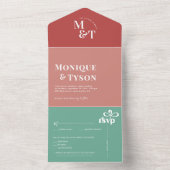 レトロ70結婚年代 | オールインワン招待状 (内側)