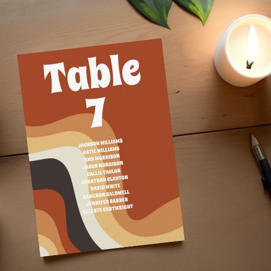 レトロ70結婚s座席表の番号カード