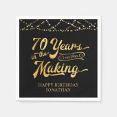 レトロ70誕生日70年メイキング・ライト スタンダードカクテルナプキン (正面)