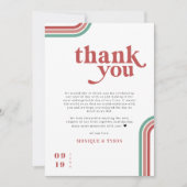 レトロ70 |の結婚Place Setting Thank サンキューカード (正面)