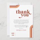 レトロ70 |の結婚Place Setting Thank サンキューカード (正面)