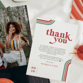 レトロ70 |の結婚Place Setting Thank サンキューカード