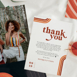 レトロ70 |の結婚Place Setting Thank サンキューカード