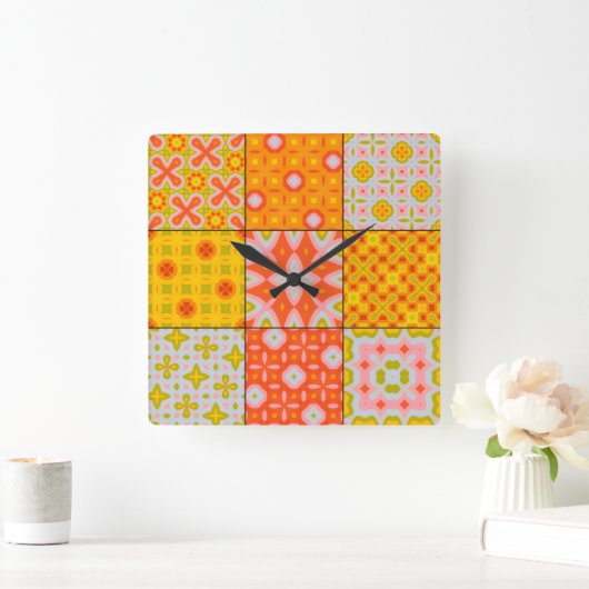 レトロ70 スクエア壁時計 (ホーム)
