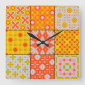 レトロ70 スクエア壁時計 (正面)