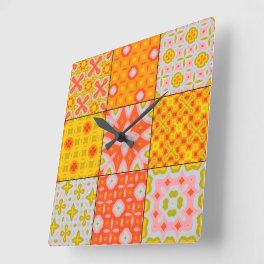 レトロ70 スクエア壁時計 (傾斜)