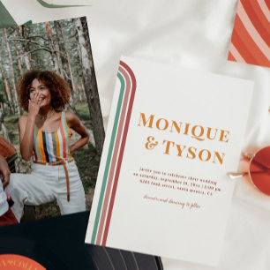 レトロ70 ダスティバラテラコテ結婚ス 招待状