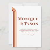 レトロ70 |バーントオレンジテラコテ結婚ス 招待状 (正面)