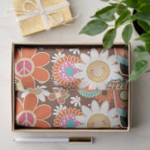 レトロ70sおもしろいファンキーヒッピー・バンカラフルピースサイン 薄葉紙 (ギフト)