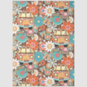 レトロ70sおもしろいファンキーヒッピー・バンカラフルピースサイン 薄葉紙 (正面)