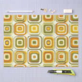 レトロ70sの幾何学模様（暖かいトーン） 薄葉紙 (クラフト)