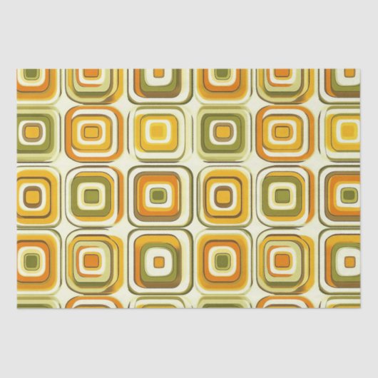 レトロ70sの幾何学模様（暖かいトーン） 薄葉紙 (正面)