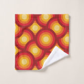 レトロ70sのGroovyオーバーラップ円パターン バスタオルセット (ウォッシュタオル)