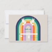 レトロ70sアーチレインボー鳩 出欠カード (正面)