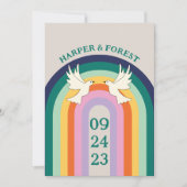 レトロ70sアーチレインボー 招待状 (正面)
