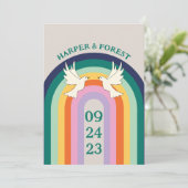 レトロ70sアーチレインボー 招待状 (スタンド正面)