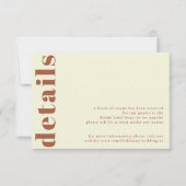 レトロ70sインスパイアの結婚詳細カード 出欠カード (正面)