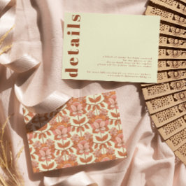 レトロ70sインスパイアの結婚詳細カード 出欠カード