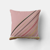 レトロ70sインスパイアストライプバラと金ゴールド クッション (裏面)