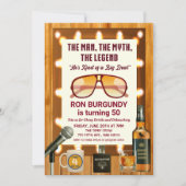 レトロ70sオス誕生日バチュラーパーティ 招待状 (正面)