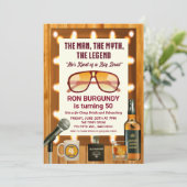 レトロ70sオス誕生日バチュラーパーティ 招待状 (スタンド正面)