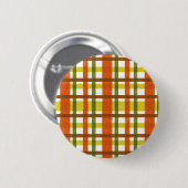 レトロ70sオレンジイエロープレイド 缶バッジ (正面&裏面)