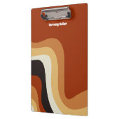 レトロ70sオレンジグルービーヒッピーパーソナライズされた クリップボード (左)