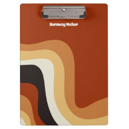 レトロ70sオレンジグルービーヒッピーパーソナライズされた クリップボード