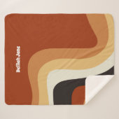 レトロ70sオレンジグルービーヒッピーパーソナライズされた シェルパブランケット (正面(横))