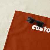 レトロ70sオレンジグルービーヒッピーパーソナライズされた ビーチタオル (インサイチュ)