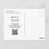 レトロ70sオレンジ色の黄色のQRコード結婚s ポストカード (裏面)