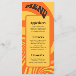 レトロ70sオレンジ・イエロー3コース結婚のメニュー メニュー