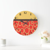 レトロ70sオレン刺激を受けたジ&イエローアート ラージ壁時計 (ホーム)