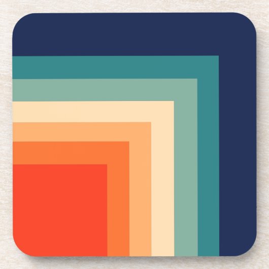 レトロ70sカラーパレット装飾用クッション コースター (正面)