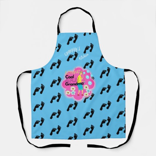 レトロ70sグラニーズキッチン エプロン (正面)