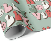 レトロ70sグルービーとブライトサンタクロース ラッピングペーパー (ロールコーナー)