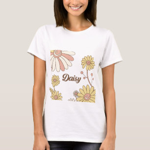 レトロ70sグルービーダイジー花柄 オーダーメイドTシャツ Tシャツ